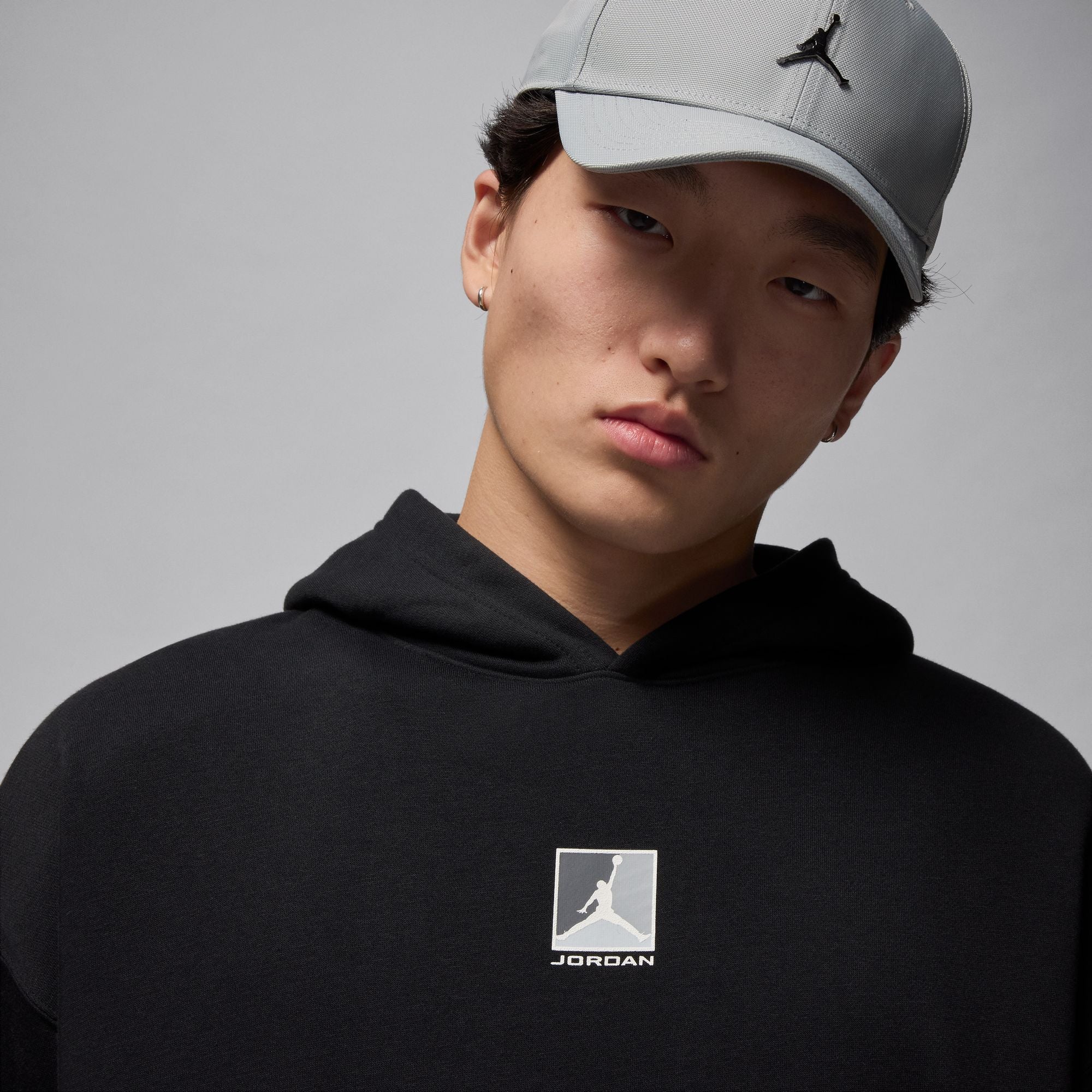 Air Jordan Mens Graphic Pullover Hoodie - Black/White