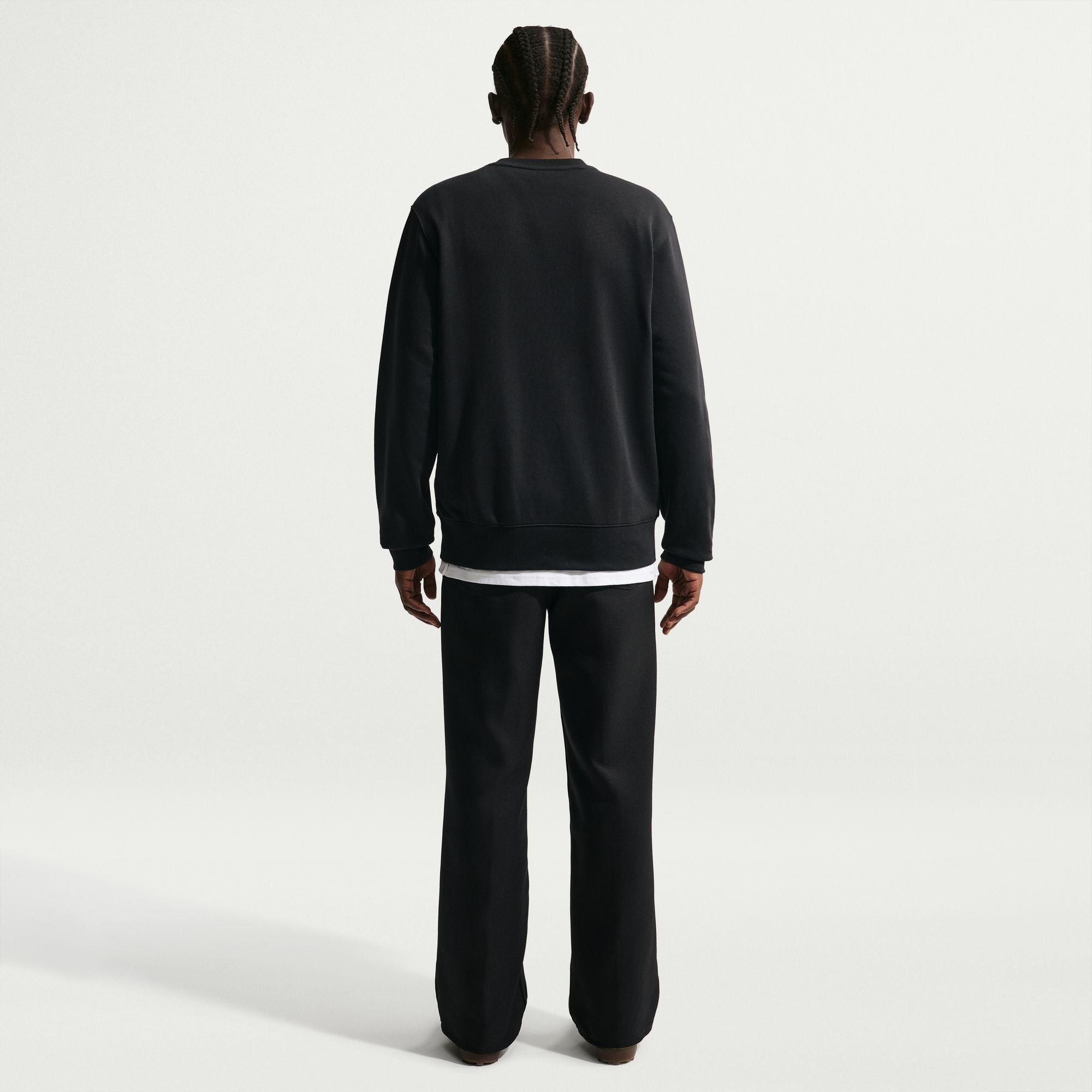 Nike Mens Sportswear Club French Terry Crewneck - Black/Sail