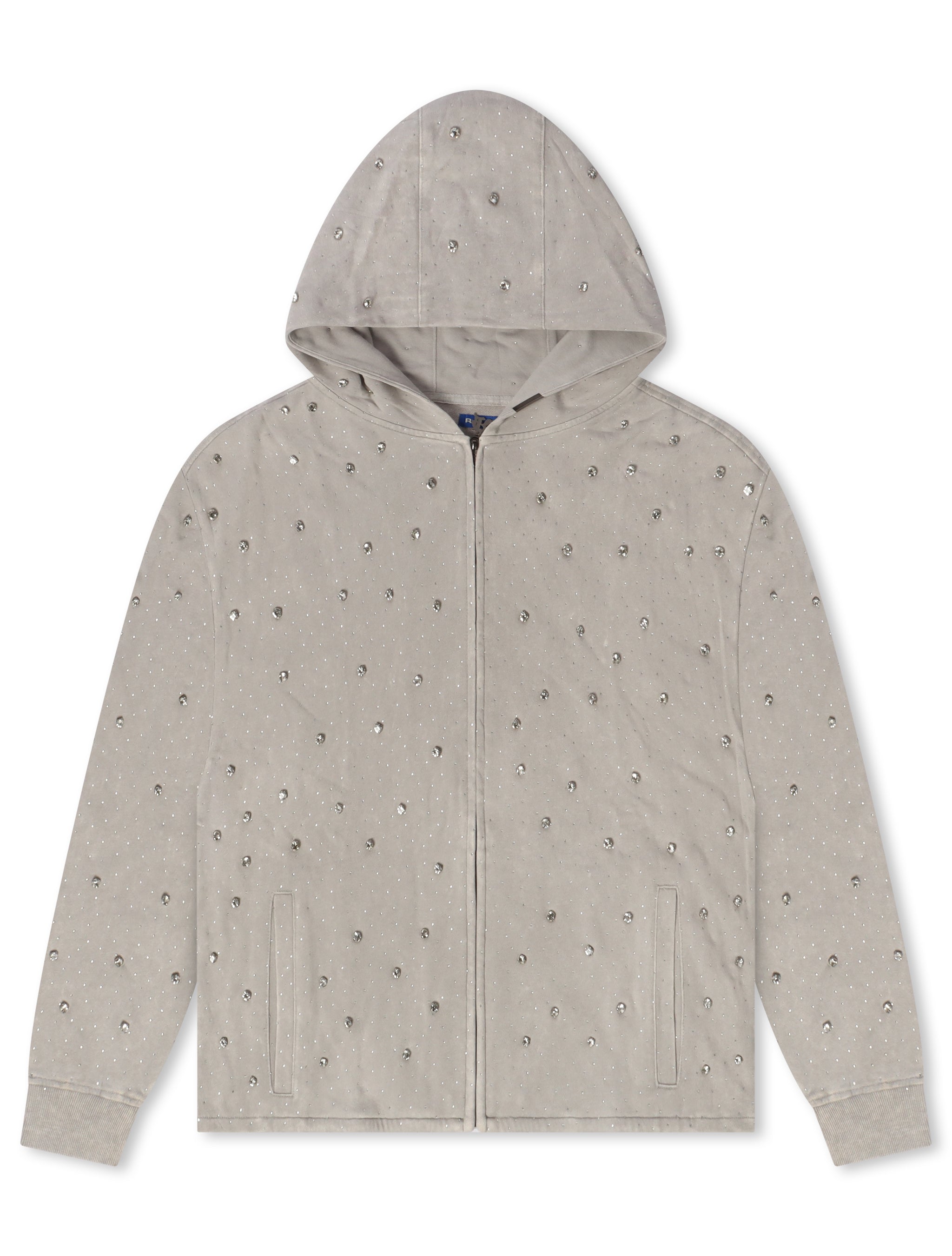 Rebel Denim Diamond Hoodie - Grey