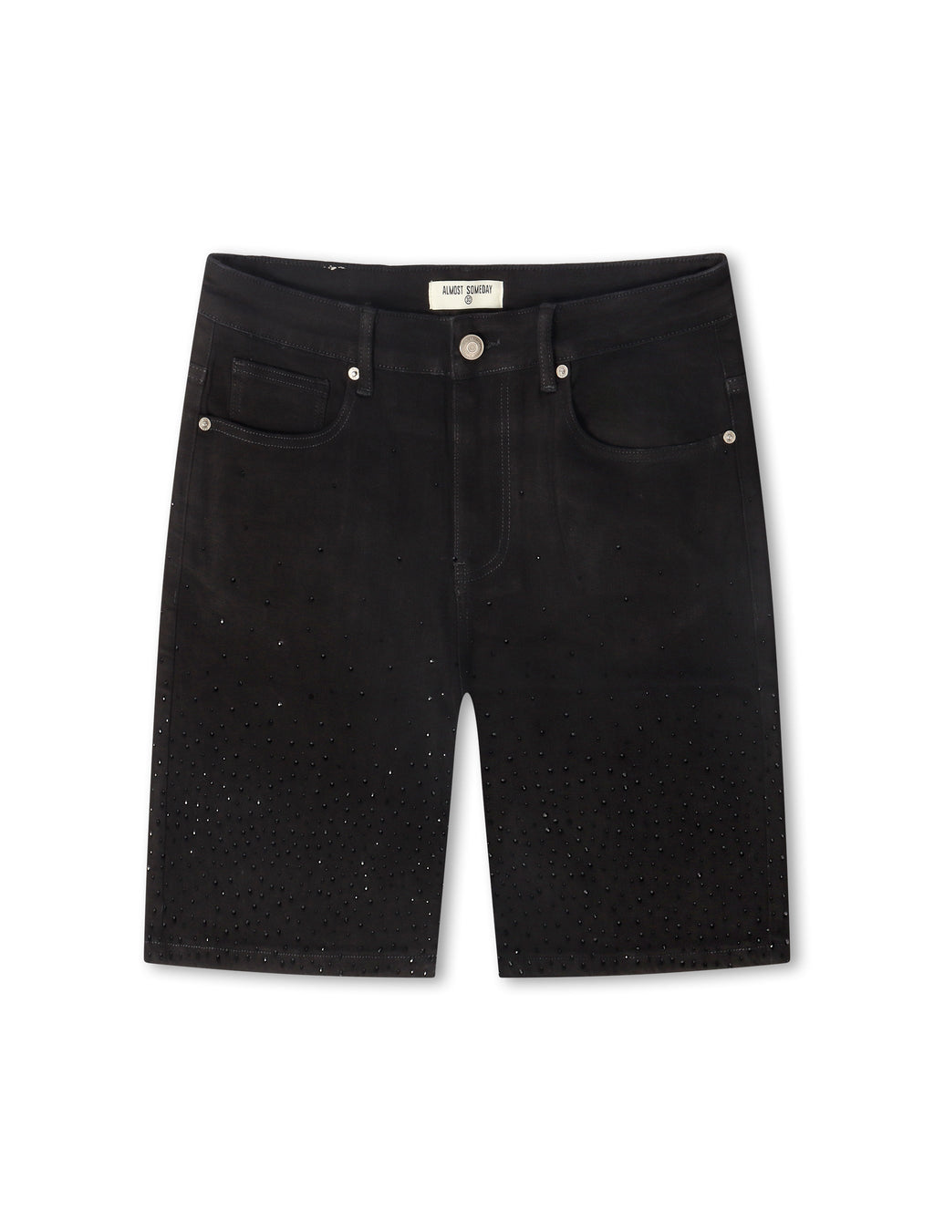 Almost Someday Solomon Rhinestone Jorts - Black