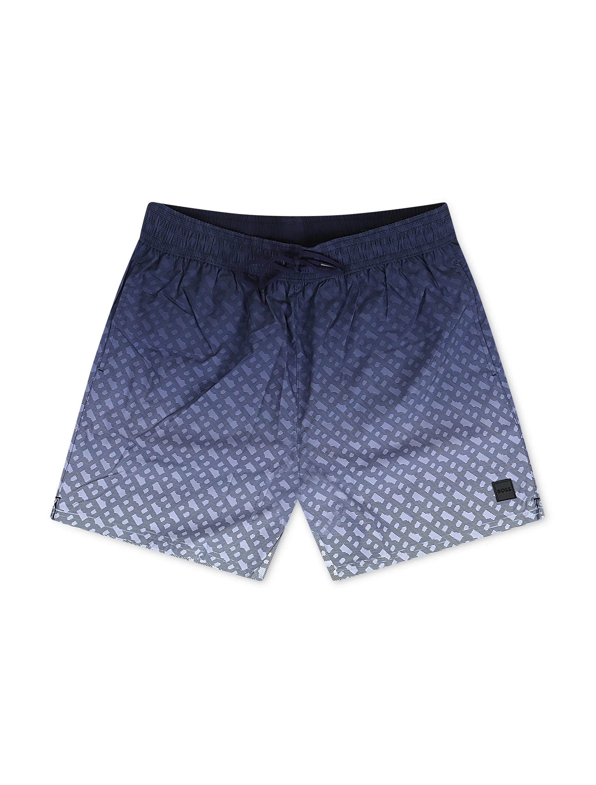 Boss Degradé Monogram Print Shorts - Dark Blue