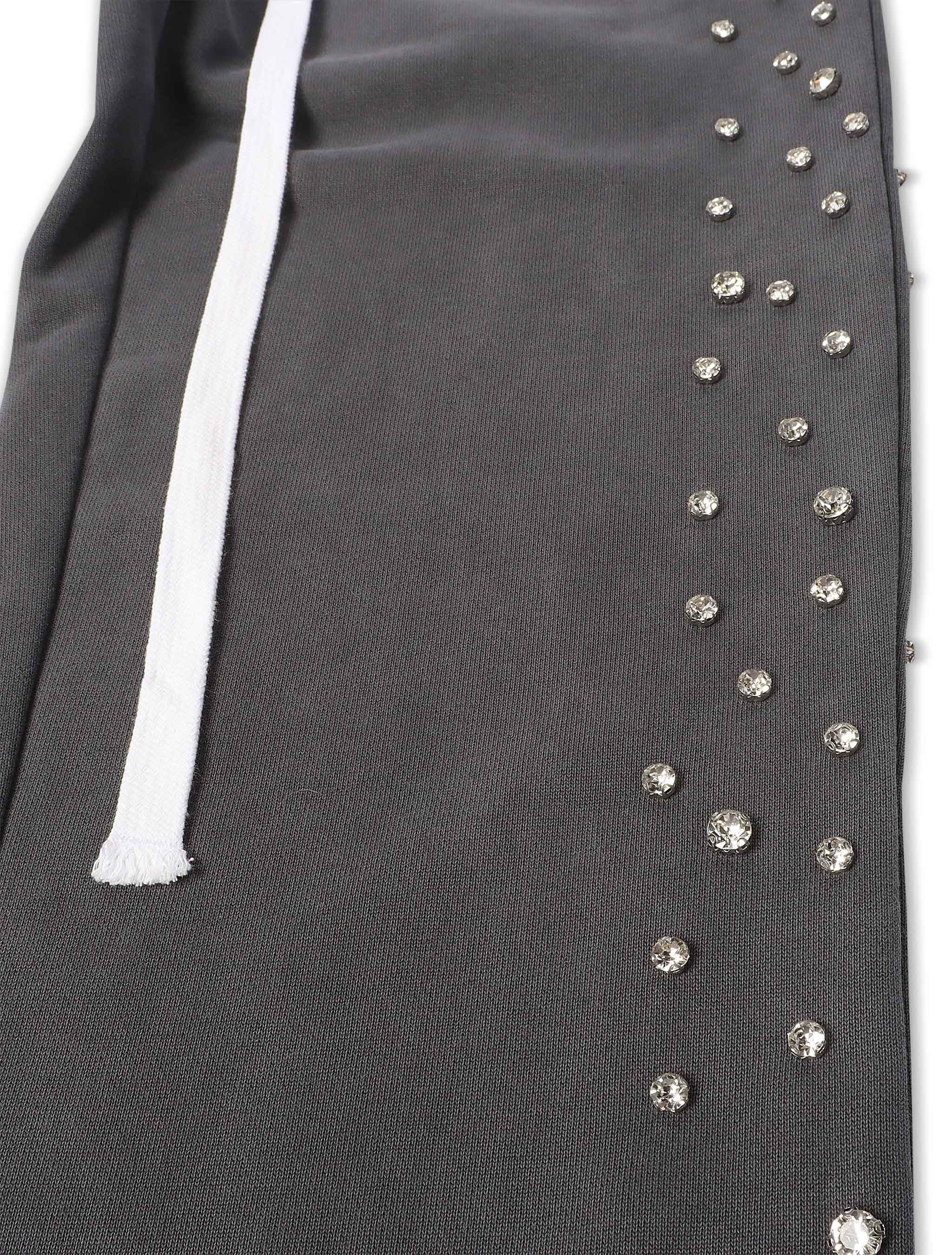 Embellish Ice Lounge Rhinestone Sweatpants - Slate