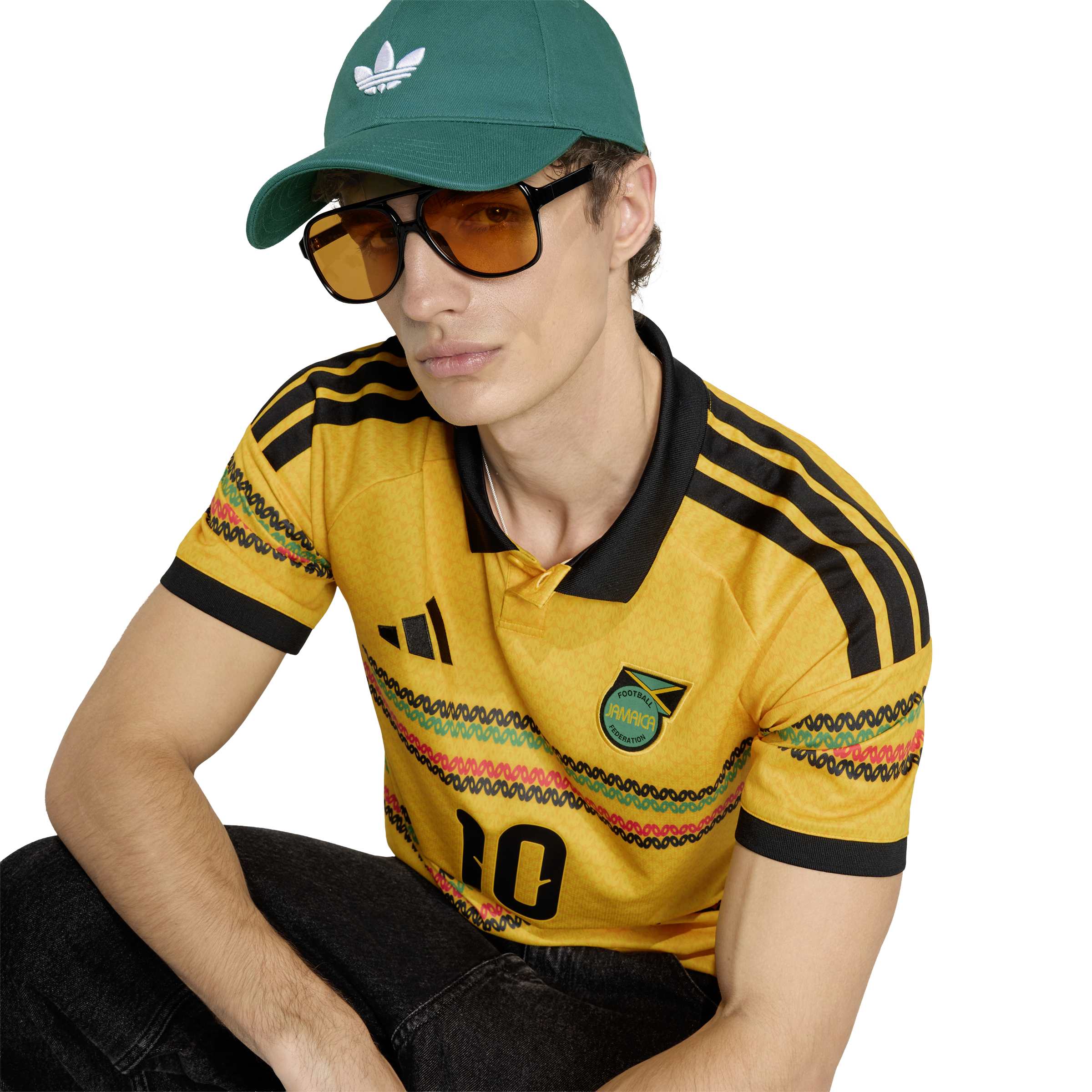 Adidas Mens Jamaica 26 x Bob Marley Home Jersey - Gold