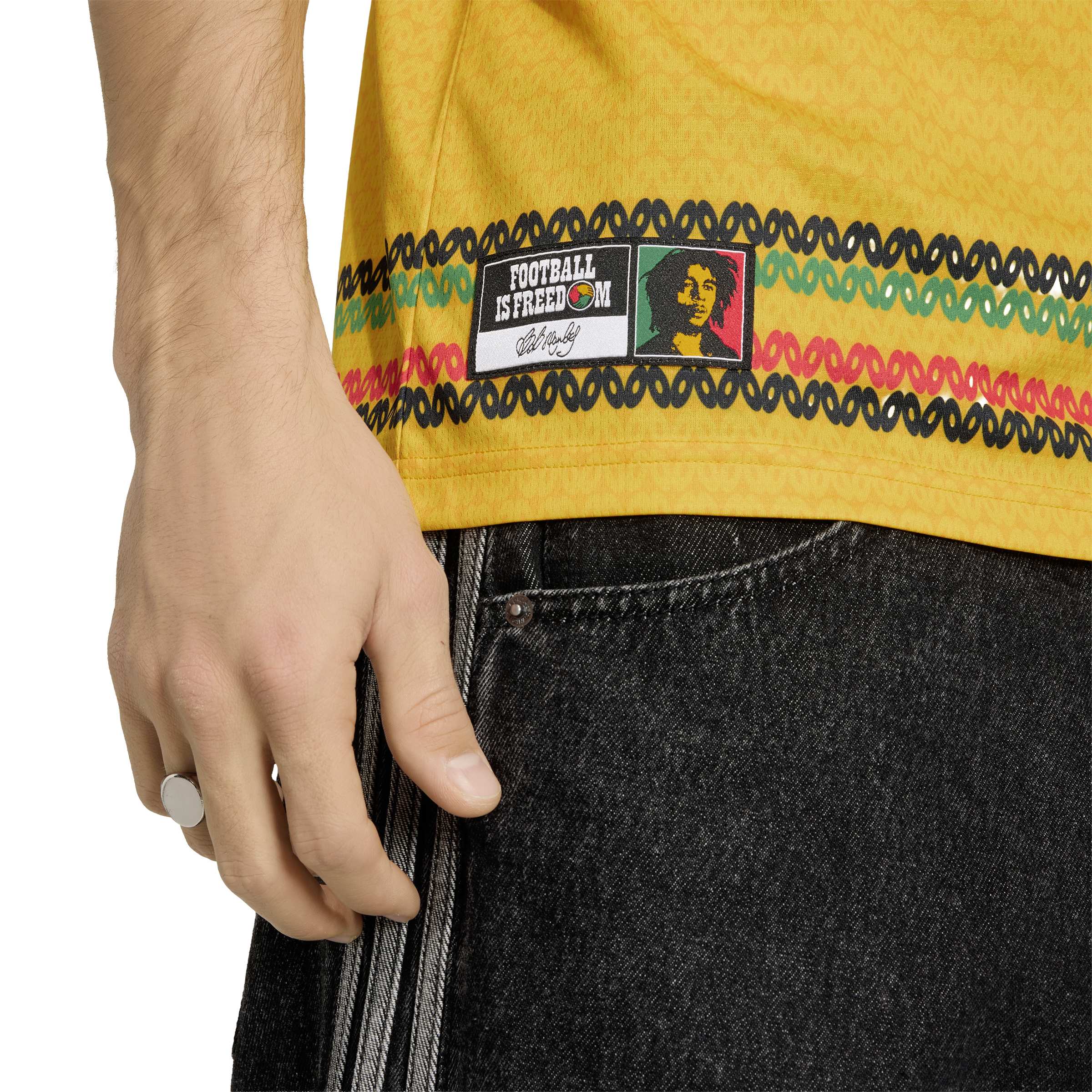 Adidas Mens Jamaica 26 x Bob Marley Home Jersey - Gold